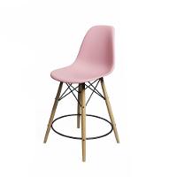 Banqueta Eames Eiffel De Madeira Assento Rosa Claro - 1