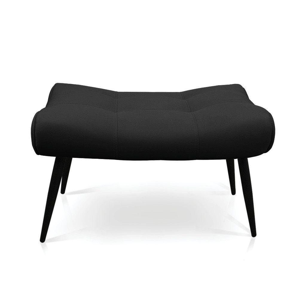 Kit 01 Poltrona E 01 Puff Sher Suede Pés Palito De Ferro - D'rossi Cor Preto - 6