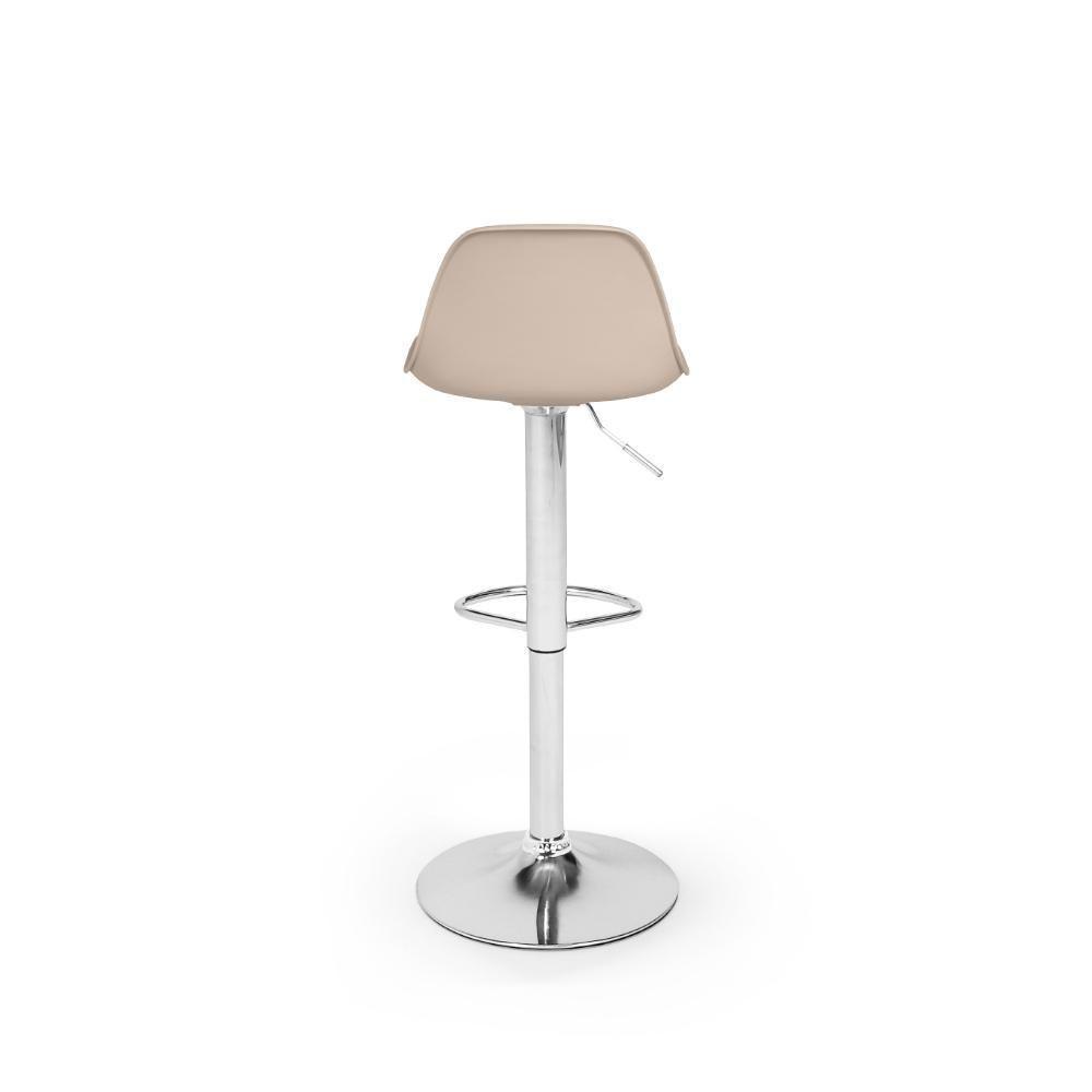 Banqueta Alta Base Giratória Com Encosto Leda - Nude - 5