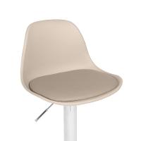 Banqueta Alta Base Giratória Com Encosto Leda - Nude