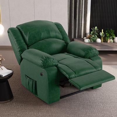 Poltrona Do Papai Reclinável Sala De Cinema Madrid Power Elétrica Massagem Usb Pu Verde Musgo G26
