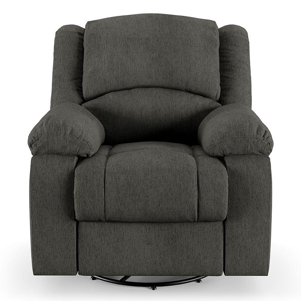 Poltrona Do Papai Reclinável Sala De Cinema Glider Manual Giratória Massagem Usb Linho Chumbo G26 - 8