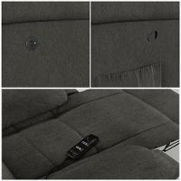 Poltrona Do Papai Reclinável Sala De Cinema Glider Manual Giratória Massagem Usb Linho Chumbo G26 - 3