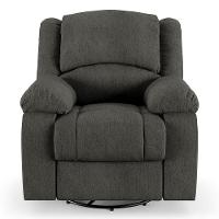 Poltrona Do Papai Reclinável Sala De Cinema Glider Manual Giratória Massagem Usb Linho Chumbo G26 - 8