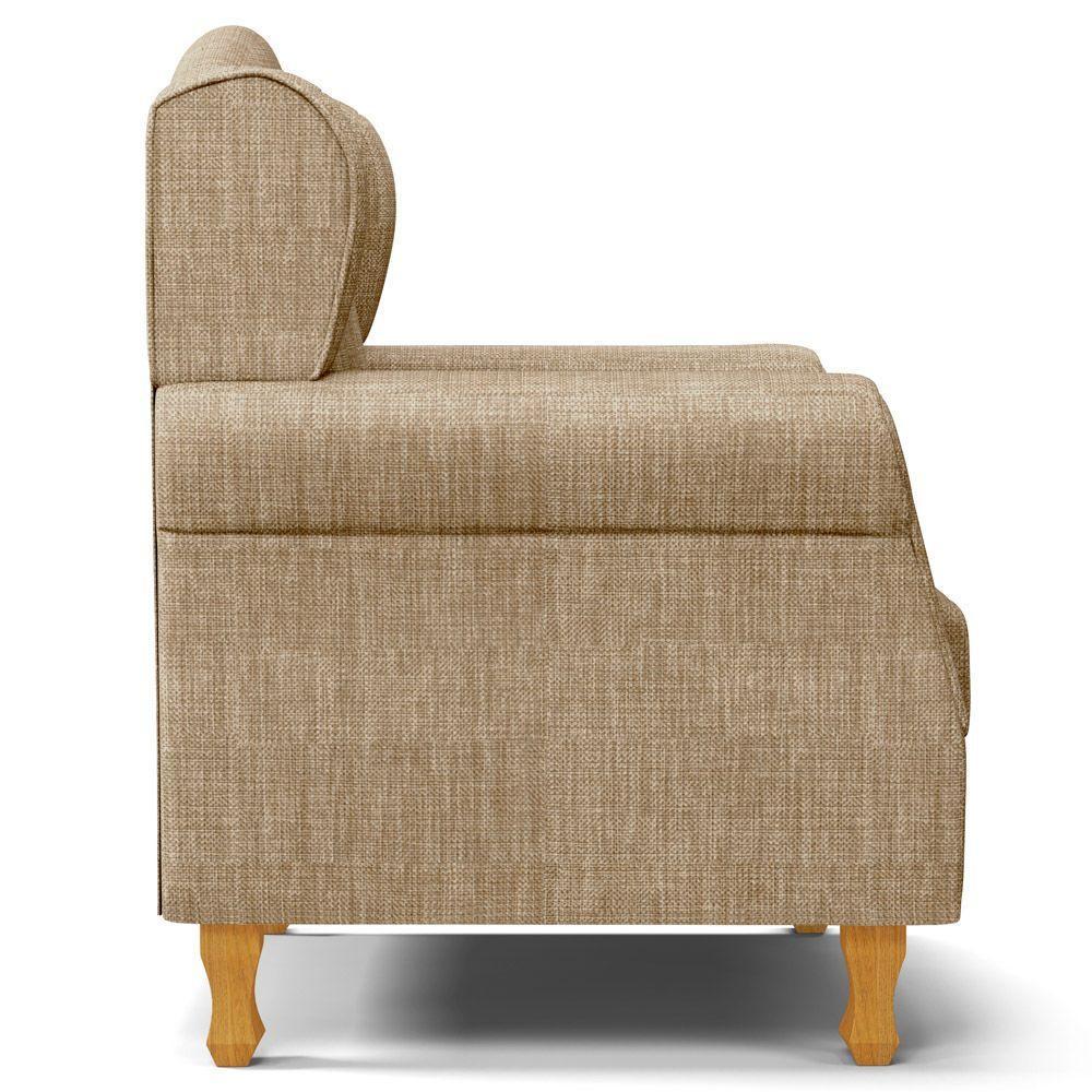 Kit 02 Poltronas De Amamentação E Descanso Pés Madeira Lucy P04 Linho Bege Escuro - Mpozenato - 5