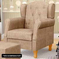 Kit 02 Poltronas De Amamentação E Descanso Pés Madeira Lucy P04 Linho Bege Escuro - Mpozenato - 10