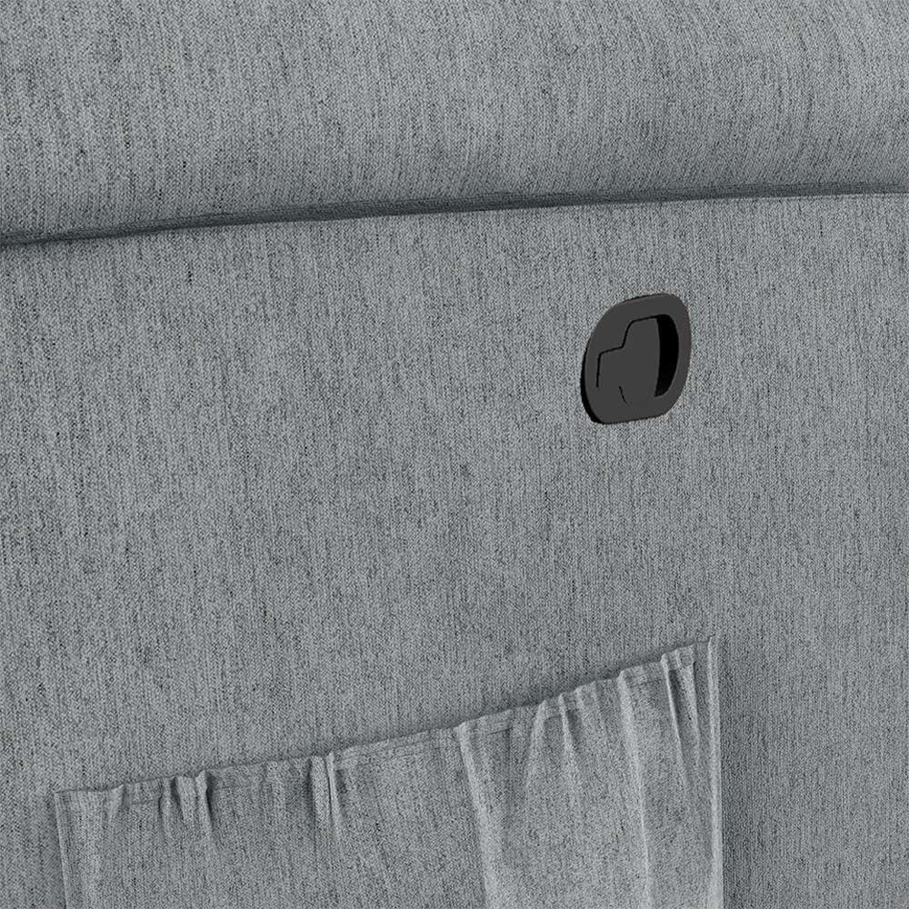 Poltrona Do Papai Reclinável Sala De Cinema Madrid Manual Linho Cinza G26 - 2