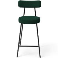 Kit 05 Banquetas Baixa Para Cozinha Sala De Jantar Bar Bancada Milão L02 Bouclê Verde