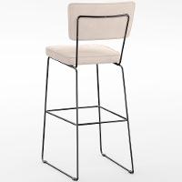 Kit 04 Banquetas Alta Para Cozinha Sala De Jantar Base Em Aço Allana L02 Suede Bege - 2