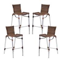 Kit 4 Banquetas Fortaleza Em Alumínio Alta Edícula Cozinha E Balcao Argila - 9