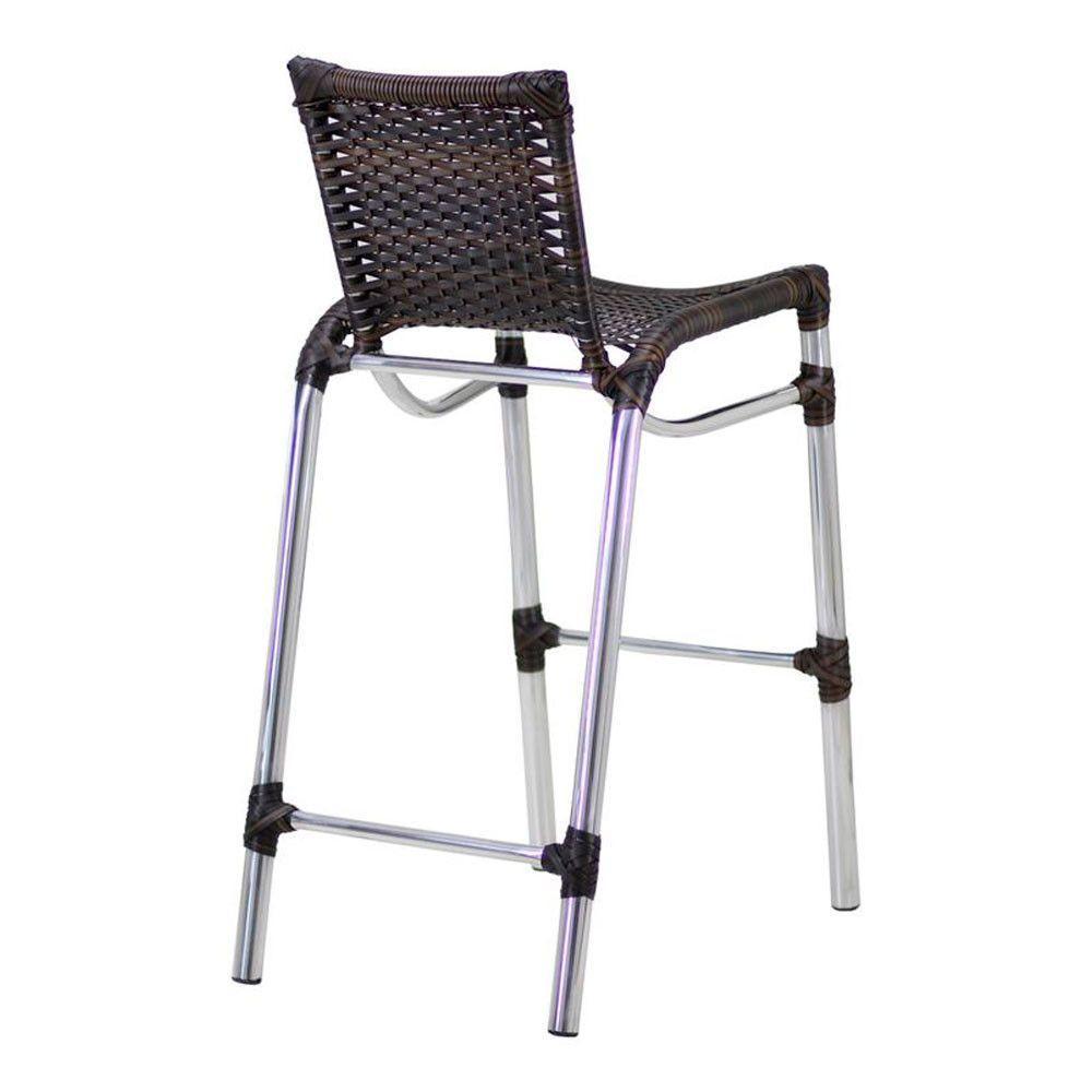 Kit 4 Banquetas Alumínio Alta Com Encosto Para Bar Balcão Edícula Cozinha Pedra Ferro - 6