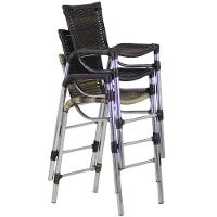 Kit 4 Banquetas Alumínio Alta Com Encosto Para Bar Balcão Edícula Cozinha Pedra Ferro - 2