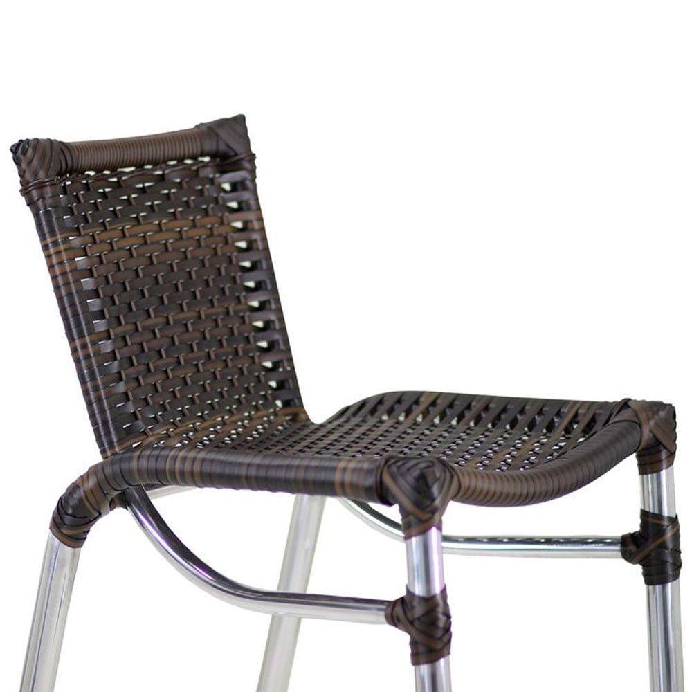 4 Banquetas Alumínio Fortaleza Alta Para Balcão Edícula Cozinha Bar Pedra Ferro - 5