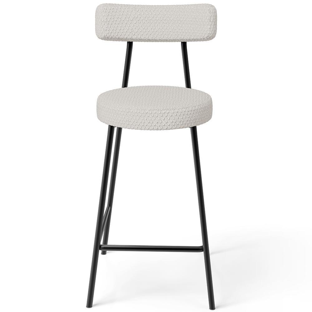 Kit 03 Banquetas Baixa Para Cozinha Sala De Jantar Bar Bancada Milão L02 Bouclê Cru - Lyam Decor - 4