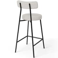 Kit 03 Banquetas Baixa Para Cozinha Sala De Jantar Bar Bancada Milão L02 Bouclê Cru - Lyam Decor