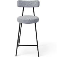 Kit 05 Banquetas Baixa Para Cozinha Sala De Jantar Bar Bancada Milão L02 Bouclê Cinza