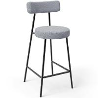 Kit 05 Banquetas Baixa Para Cozinha Sala De Jantar Bar Bancada Milão L02 Bouclê Cinza - 7