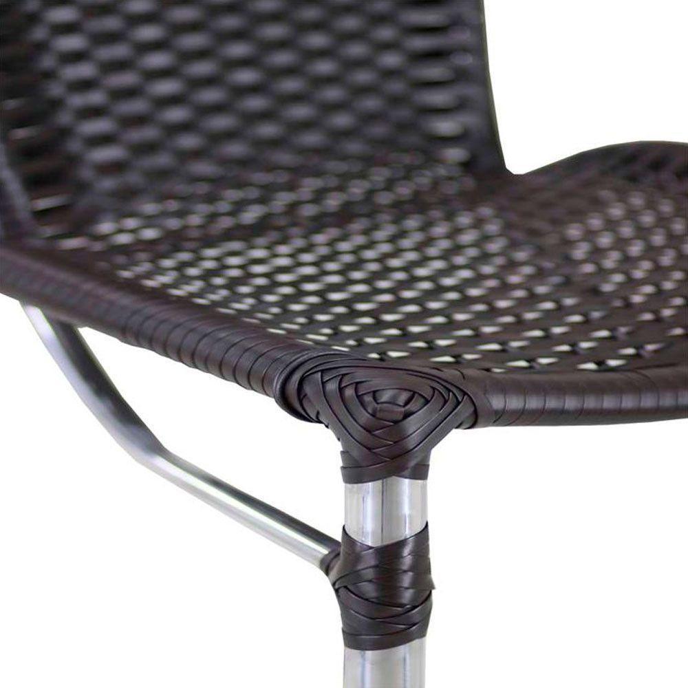 4 Banquetas Empilháveis Alumínio Alta Para Cozinha Edícula Balcão E Bar Preto - 6