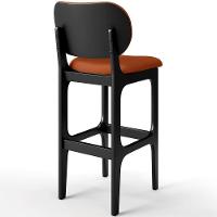 Kit 03 Banquetas Alta Bar Cozinha Sala Jantar Fixa Betta L02 Preto Tecido Terracota - 2