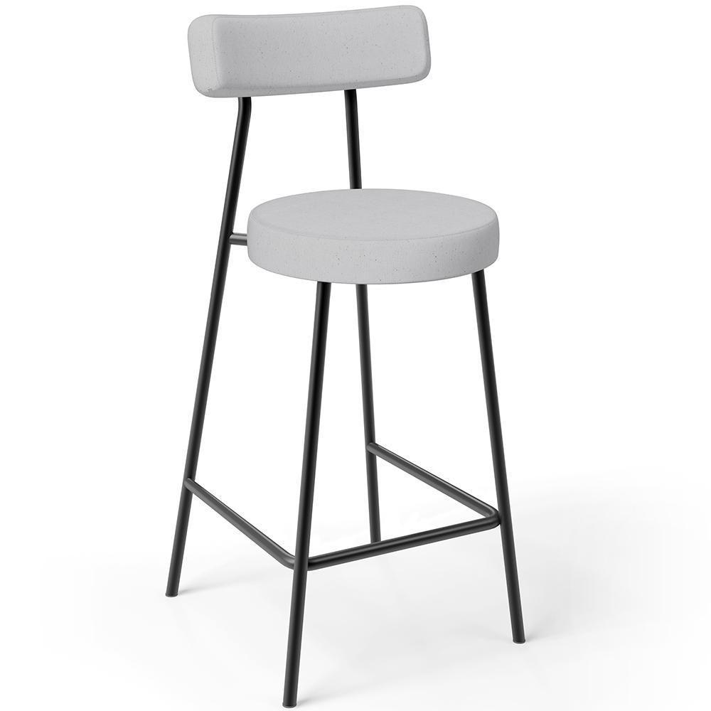 Kit 03 Banquetas Baixa Para Cozinha Sala De Jantar Bancada Milão L02 Linho Cinza - 7