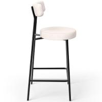 Kit 03 Banquetas Baixa Para Cozinha Sala De Jantar Bancada Milão L02 Linho Cru - 3