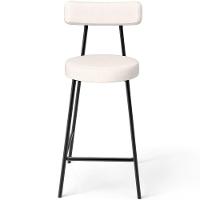 Kit 03 Banquetas Baixa Para Cozinha Sala De Jantar Bancada Milão L02 Linho Cru