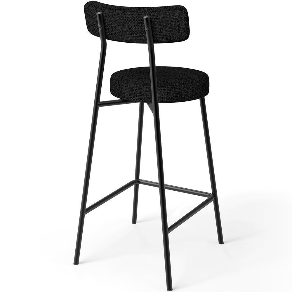 Kit 03 Banquetas Baixa Para Cozinha Sala De Jantar Bancada Milão L02 Linho Chumbo - 2