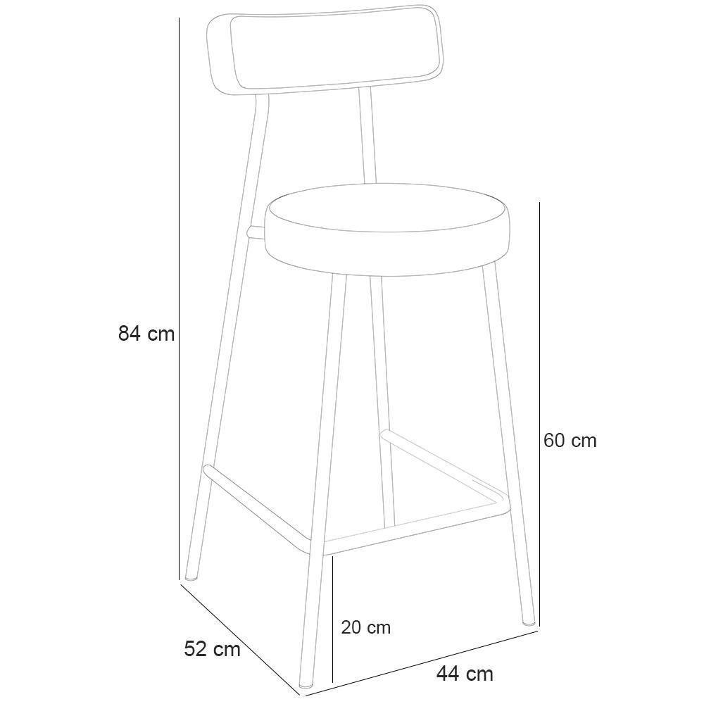 Kit 03 Banquetas Baixa Para Cozinha Sala De Jantar Bancada Milão L02 Linho Chumbo - 5