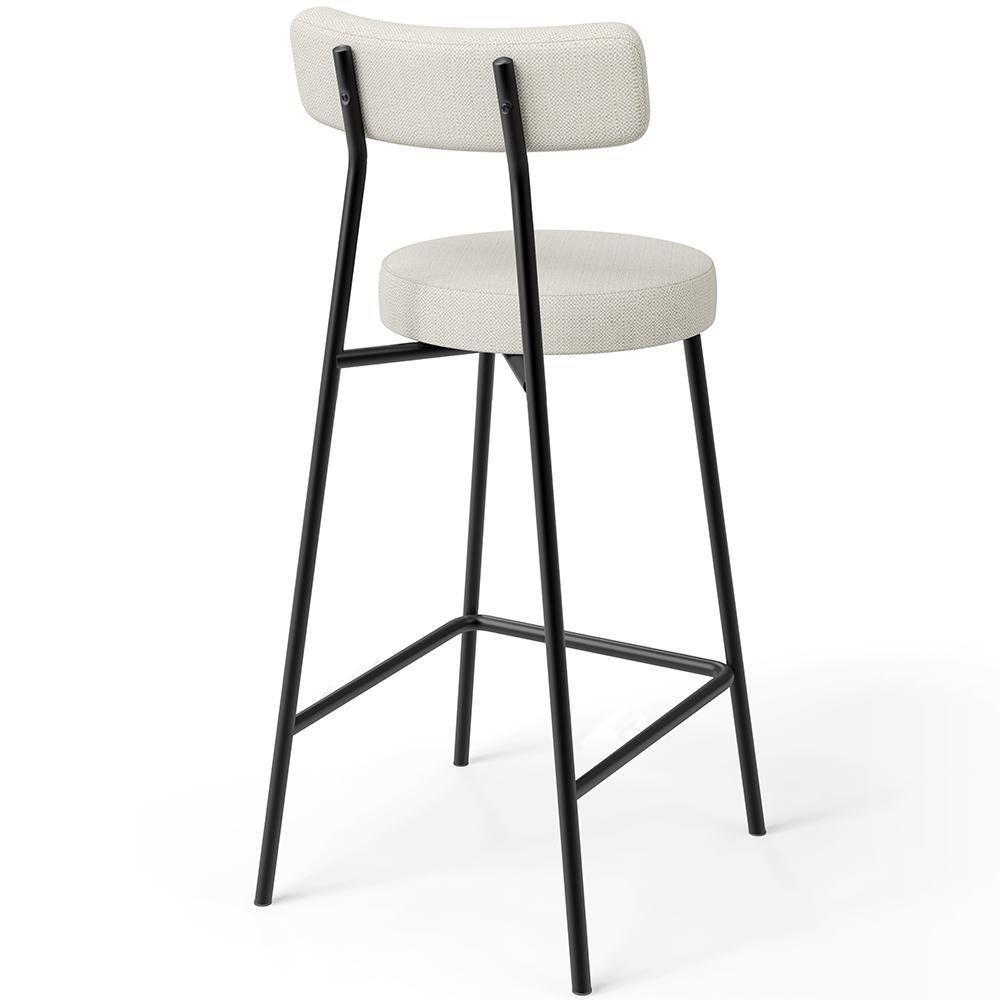 Kit 03 Banquetas Baixa Para Cozinha Sala De Jantar Bancada Milão L02 Linho Champagne - 2