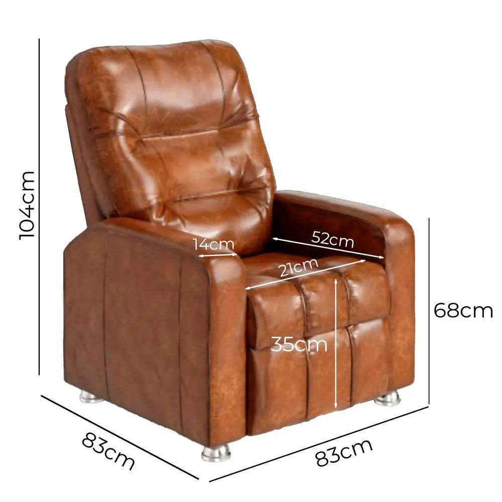 Poltrona Do Papai Reclinável Maldivas Corano Caramelo - Speciale Home Marrom - 5