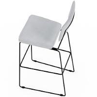 Kit 03 Banquetas Alta Para Cozinha Sala De Jantar Base Em Aço Allana L02 Suede Cinza - 2