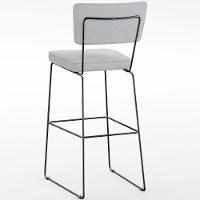 Kit 03 Banquetas Alta Para Cozinha Sala De Jantar Base Em Aço Allana L02 Suede Cinza - 3