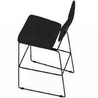 Kit 03 Banquetas Alta Para Cozinha Sala De Jantar Base Em Aço Allana L02 Suede Preto - 2