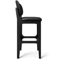 Kit 05 Banquetas Alta Para Cozinha Madeira Fixa Betta L02 Preto Couríssimo Preto - 5