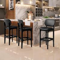 Kit 05 Banquetas Alta Para Cozinha Madeira Fixa Betta L02 Preto Couríssimo Preto - 15