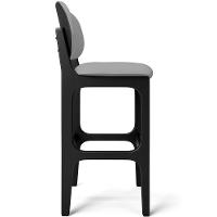 Kit 03 Banquetas Alta Para Cozinha Madeira Fixa Betta L02 Preto Facto Cinza - 3