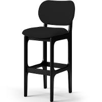 Kit 05 Banquetas Alta Para Cozinha Madeira Fixa Betta L02 Preto Facto Preto - 7