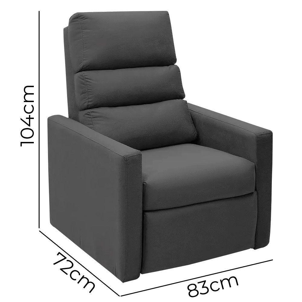 Poltrona Do Papai Reclinável Ravena Suede Cinza - Speciale Home Cinza - 3