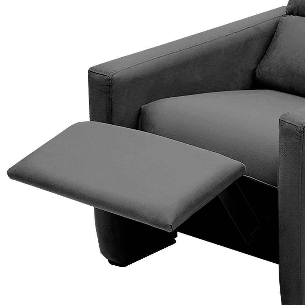 Poltrona Do Papai Reclinável Ravena Suede Cinza - Speciale Home Cinza - 4