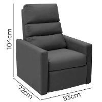 Poltrona Do Papai Reclinável Ravena Suede Cinza - Speciale Home Cinza - 3