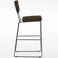 Kit 05 Banquetas Alta Para Cozinha Sala De Jantar Base Em Aço Allana L02 Suede Marrom - 7