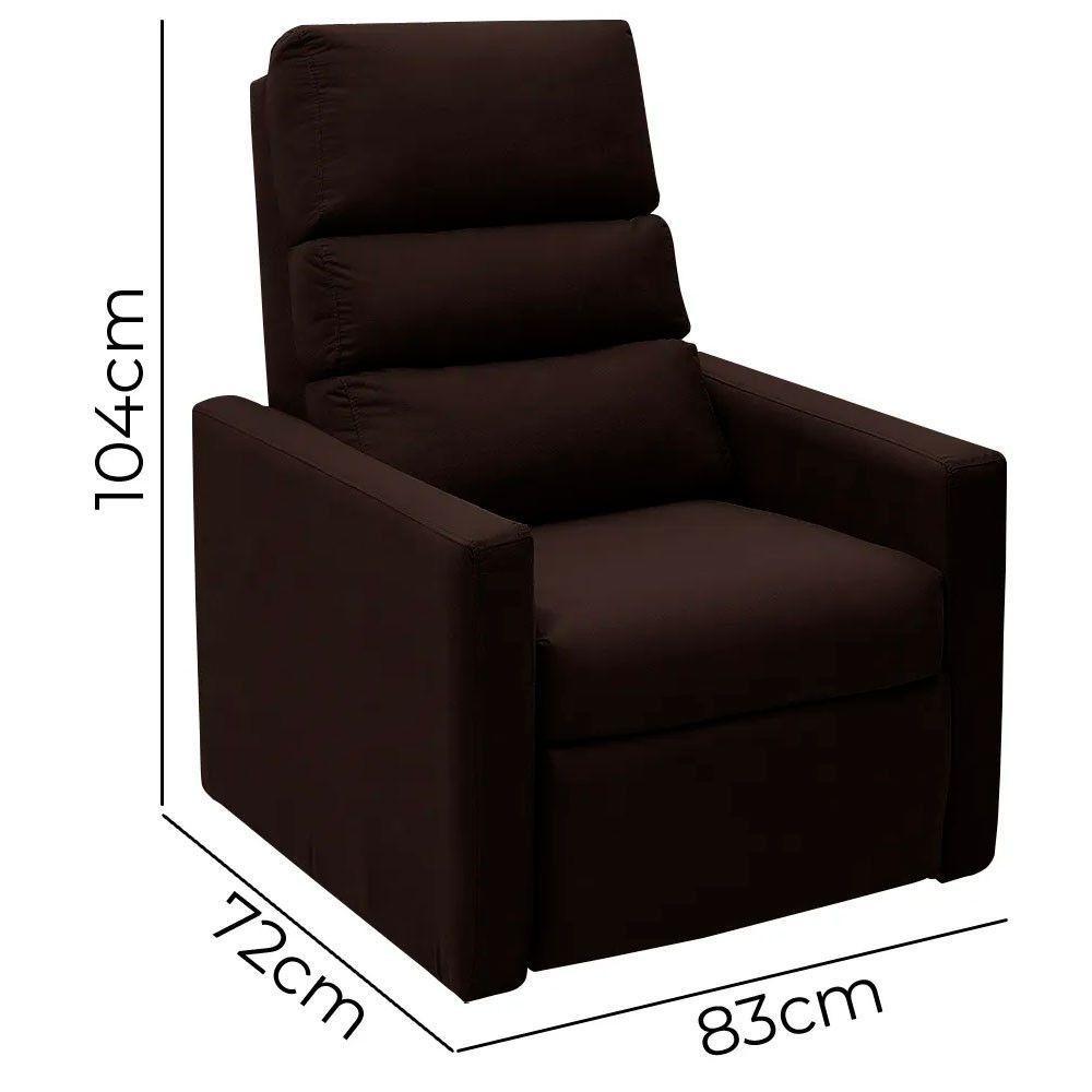 Poltrona Do Papai Reclinável Ravena Corano Marrom - Speciale Home Marrom - 3