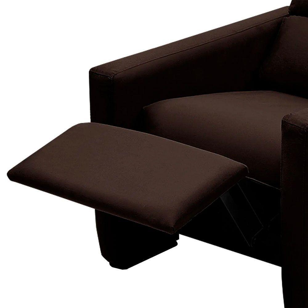 Poltrona Do Papai Reclinável Ravena Corano Marrom - Speciale Home Marrom - 4
