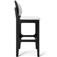 Kit 03 Banquetas Alta Para Cozinha Madeira Fixa Betta L02 Preto Facto Branco - 3