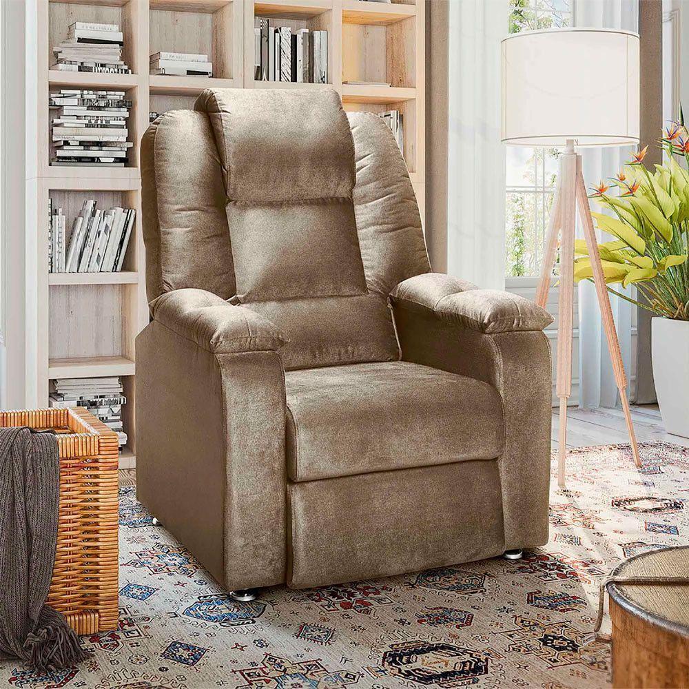 Poltrona Reclinável Do Papai Egito Marrom Castor - Speciale Home Marrom - 6