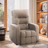 Poltrona Do Papai Reclinável Maldivas Suede Bege Marfim - Speciale Home Bege - 9