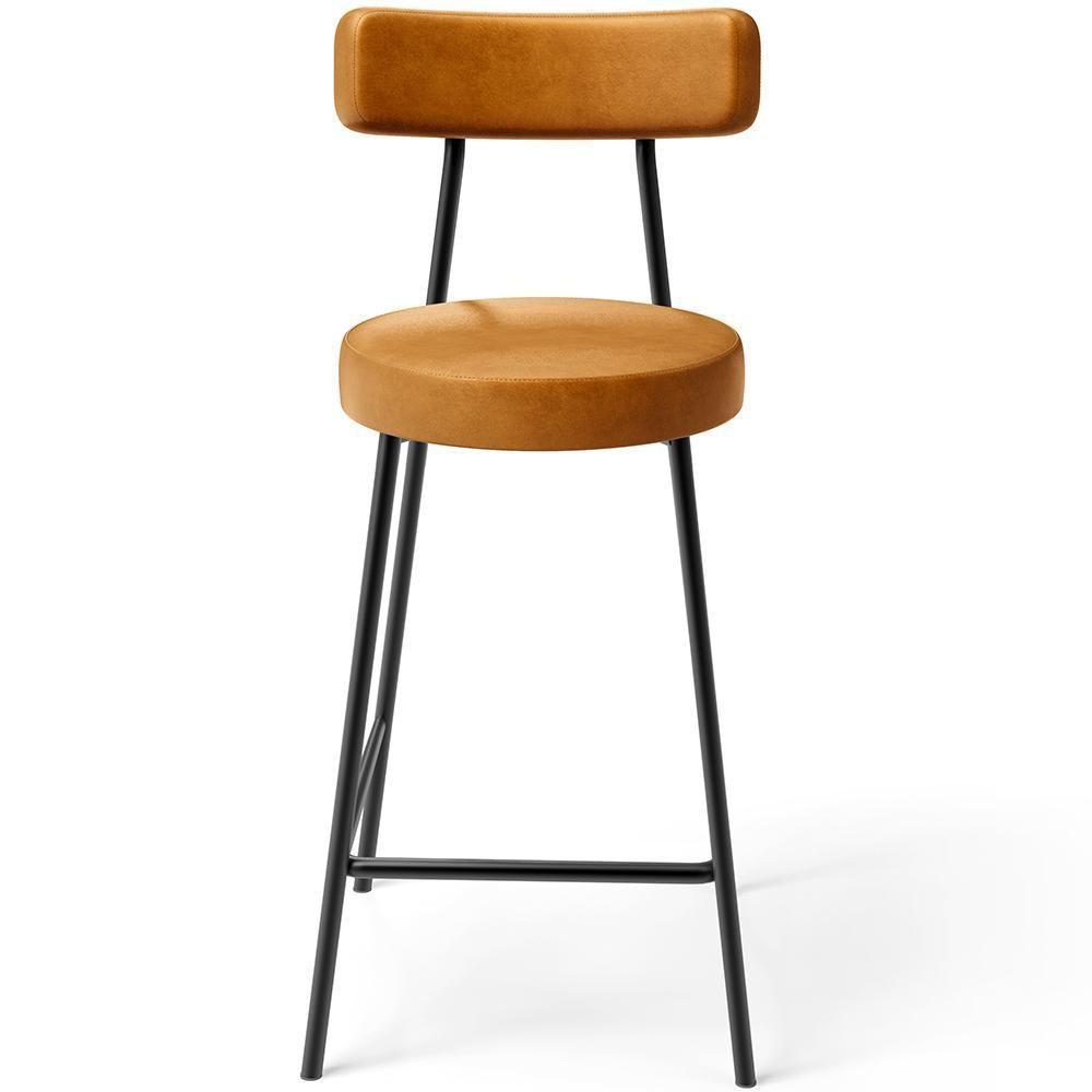 Kit 04 Banquetas Baixa Para Cozinha Sala De Jantar Bar Bancada Milão L02 Couríssimo Whisky - 4