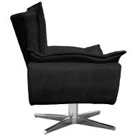 Kit 2 Poltronas Base Giratória Cromada Charger Suede Preto - 2