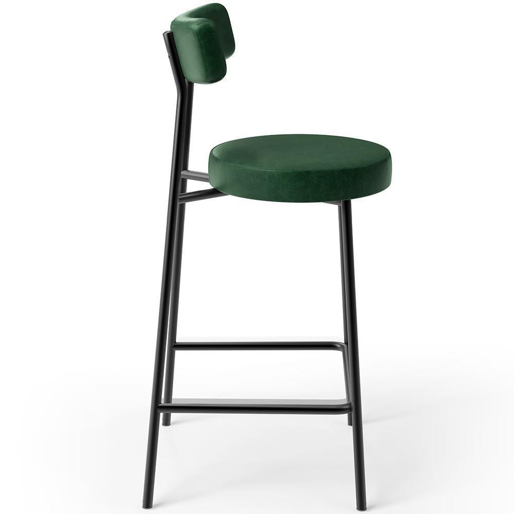 Kit 04 Banquetas Baixa Para Cozinha Sala De Jantar Bar Bancada Milão L02 Facto Verde Musgo - 3