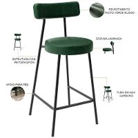Kit 04 Banquetas Baixa Para Cozinha Sala De Jantar Bar Bancada Milão L02 Facto Verde Musgo - 6
